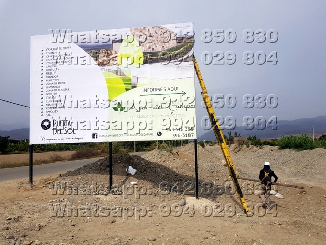 Vallas publicitarias, paneles publicitarios instalación y montaje, en Perú
